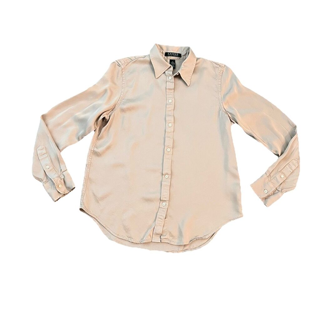 Lauren Ralph Lauren‎ Women’s Button Up Top Medium Satin